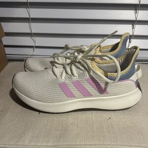 Adidas Women's Cloudfoam Shoes - White/Lilac/yellow